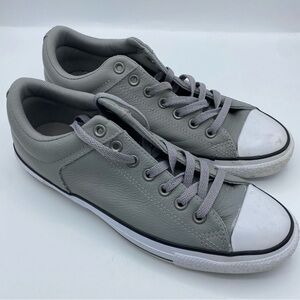 Converse Gray Leather unisex Sneakers Mens 9 womens 11 low top